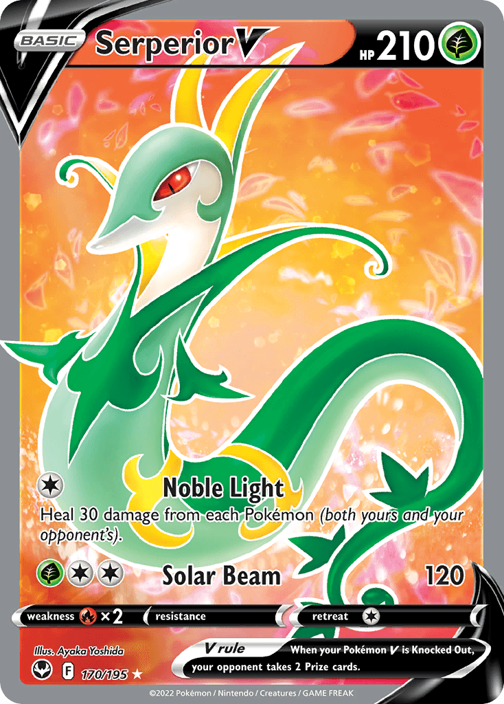 Serperior V — SWSH12: Silver Tempest Pokémon TCG card by Ayaka Yoshida