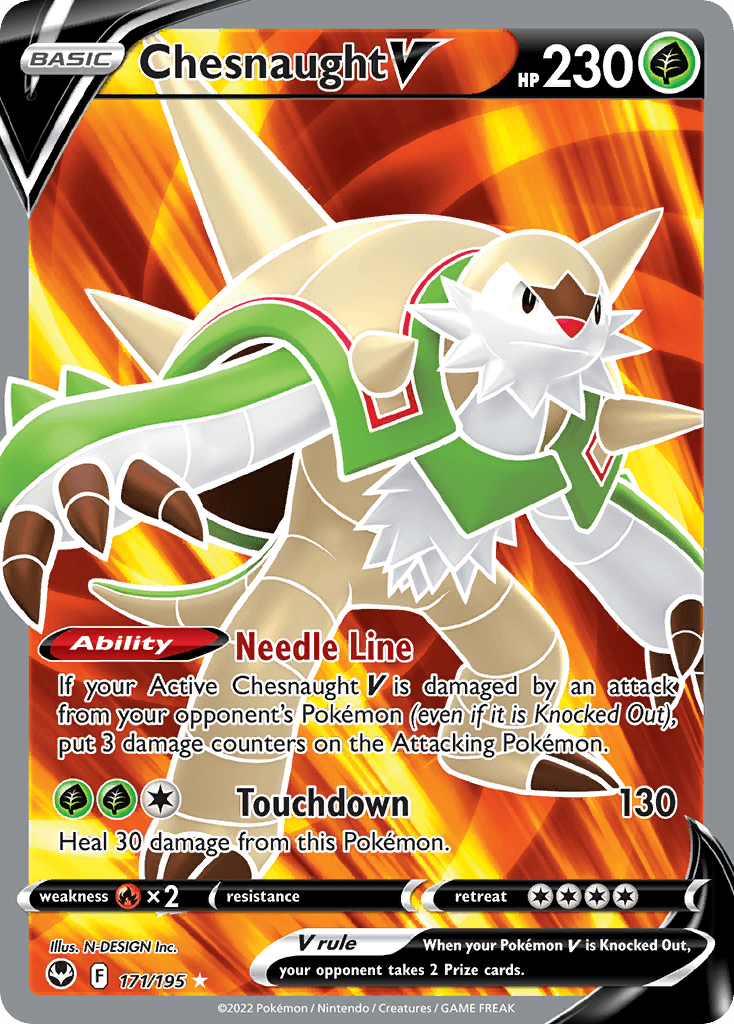 Chesnaught V — SWSH12: Silver Tempest Pokémon TCG card by N-DESIGN Inc.