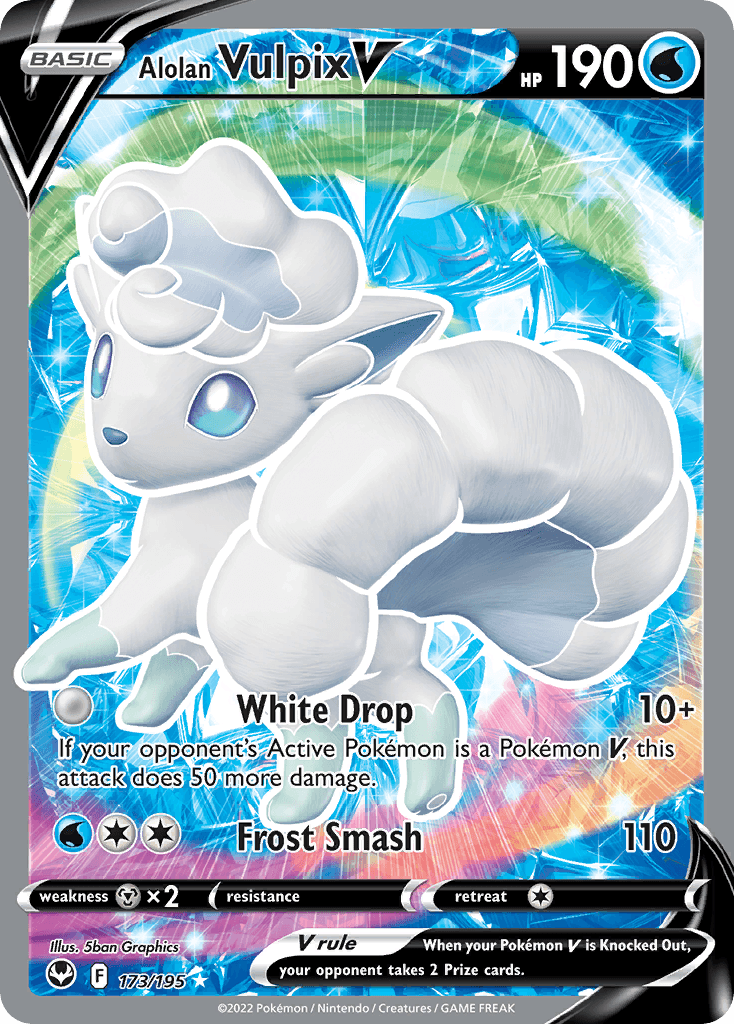 Alolan Vulpix V — SWSH12: Silver Tempest Pokémon TCG card by 5ban Graphics