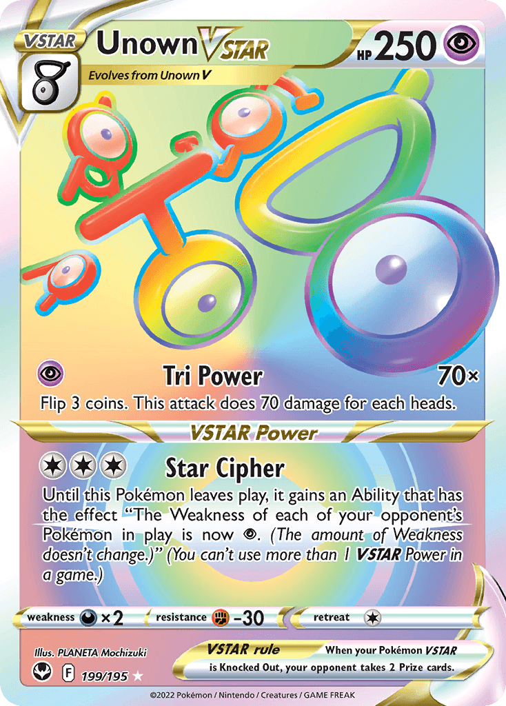 Unown VSTAR — SWSH12: Silver Tempest Pokémon TCG card by PLANETA Mochizuki