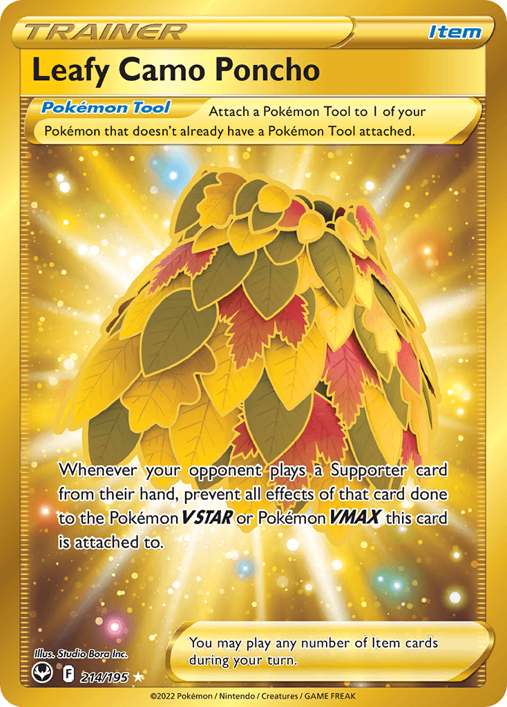 Leafy Camo Poncho — SWSH12: Silver Tempest Pokémon TCG card by Studio Bora Inc.
