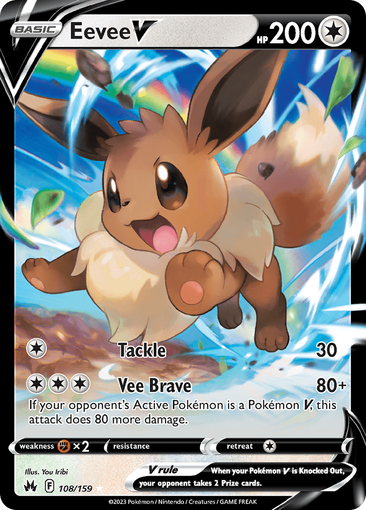 Eevee V — Crown Zenith Pokémon TCG card by You Iribi