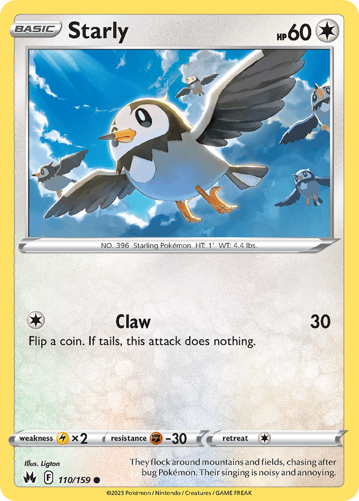 Starly — Crown Zenith Pokémon TCG card by Ligton
