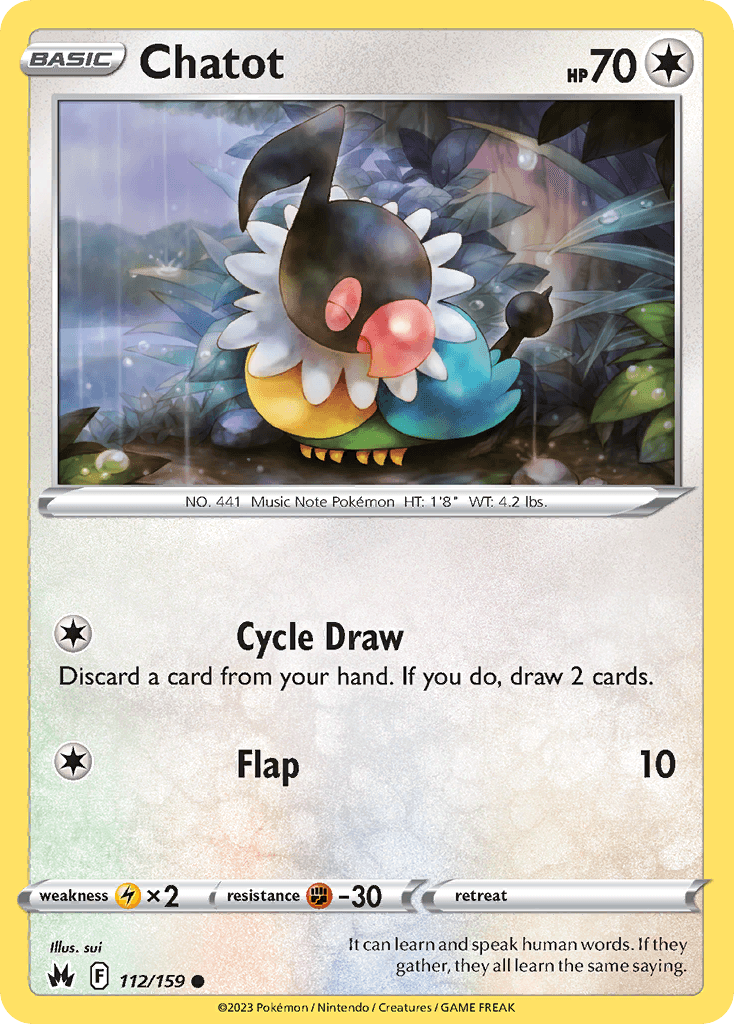 Chatot — Crown Zenith Pokémon TCG card by sui