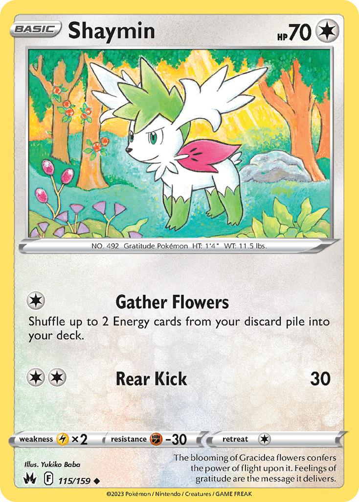 Shaymin — Crown Zenith Pokémon TCG card by Yukiko Baba