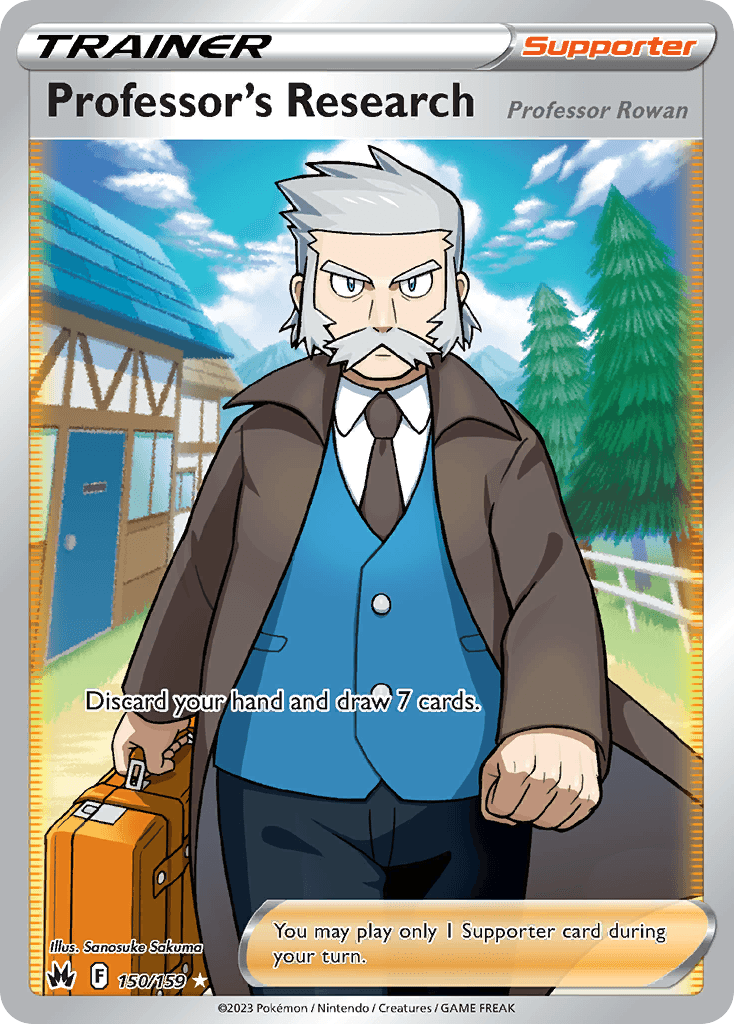 Professor's Research (Full Art) — Crown Zenith Pokémon TCG card by Professor Rowan