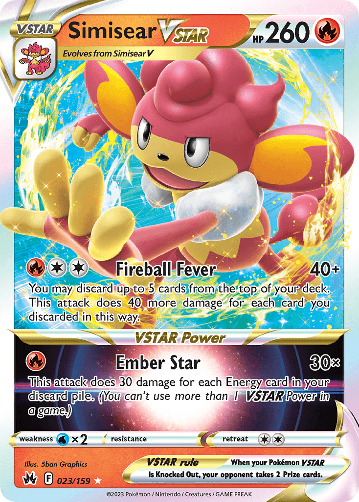 Simisear VSTAR — Crown Zenith Pokémon TCG card by 5ban Graphics