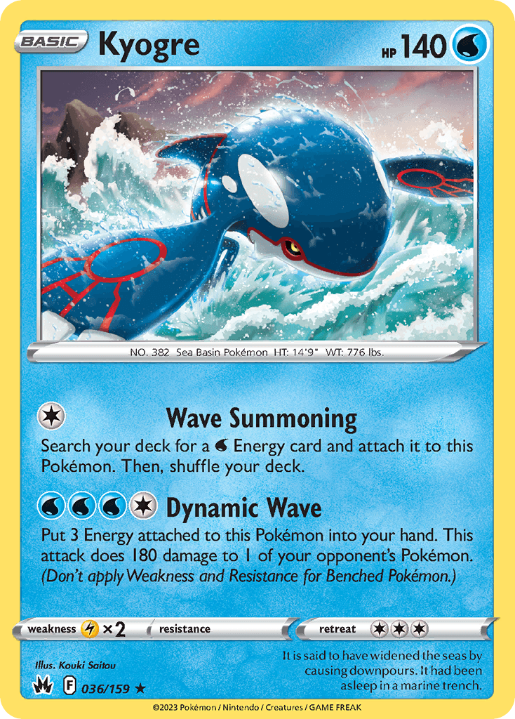 Kyogre — Prize Pack Series Cards Pokémon TCG card by Kouki Saitou