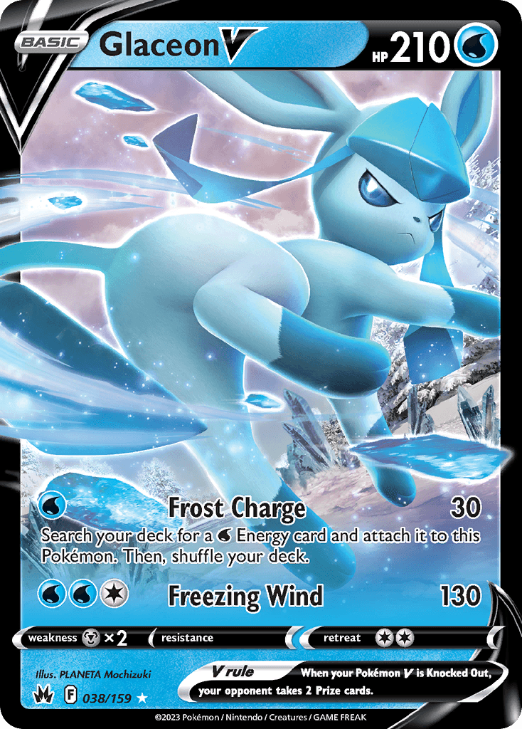 Glaceon V — Crown Zenith Pokémon TCG card by PLANETA Mochizuki