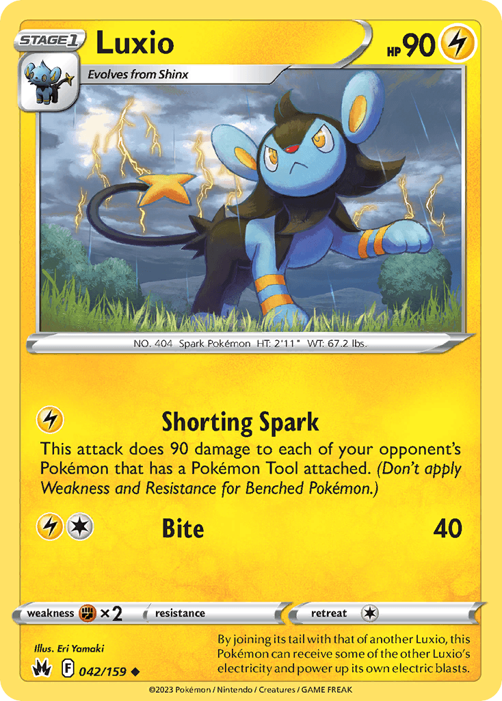 Luxio (42) — Crown Zenith Pokémon TCG card by Eri Yamaki
