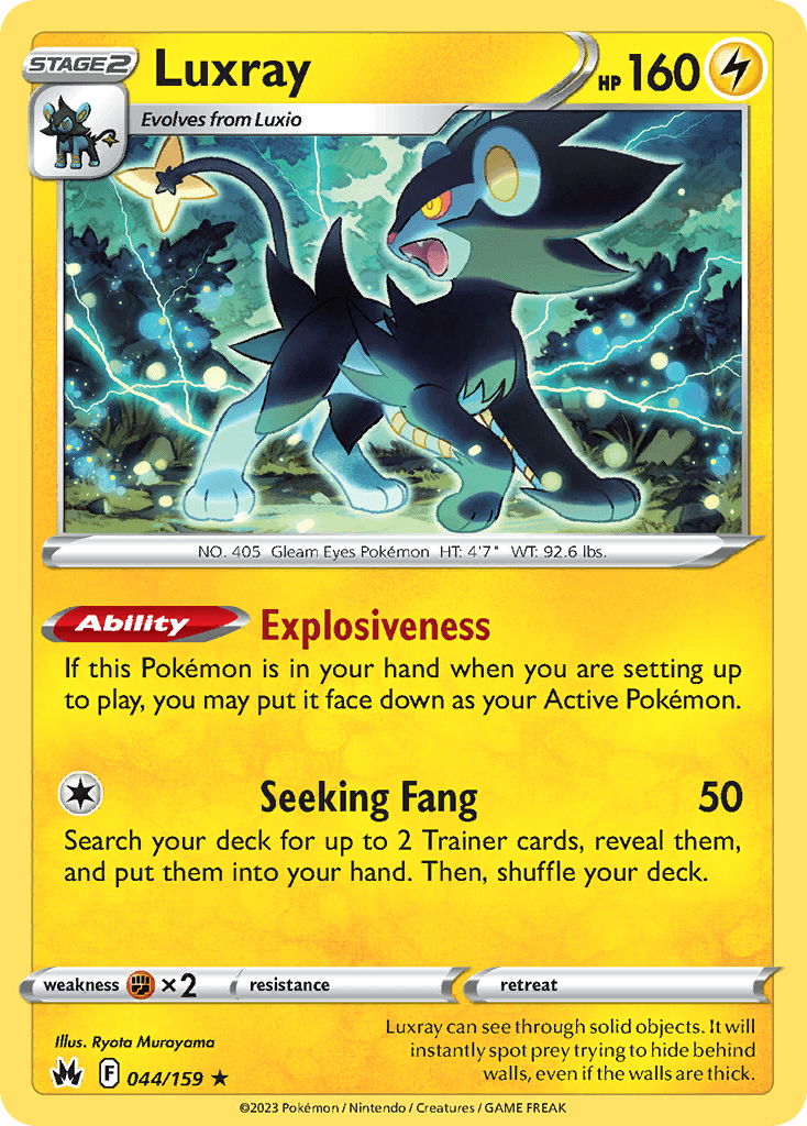 Luxray (44) — Crown Zenith Pokémon TCG card by Ryo Ueda