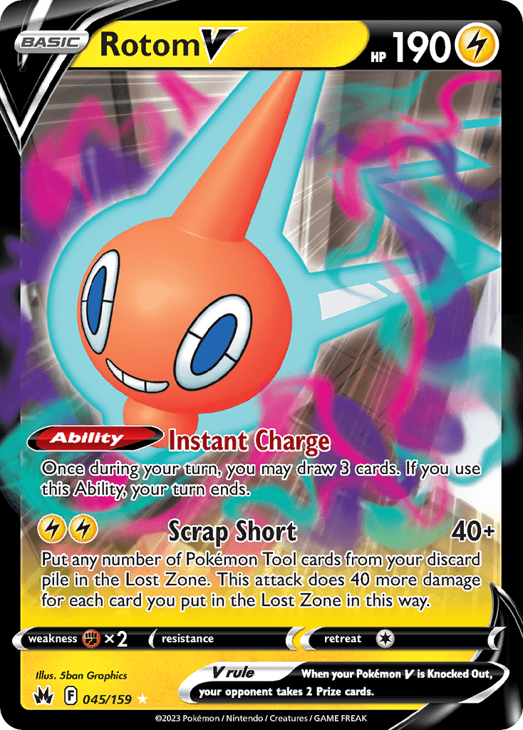 Rotom V — Crown Zenith Pokémon TCG card by 5ban Graphics