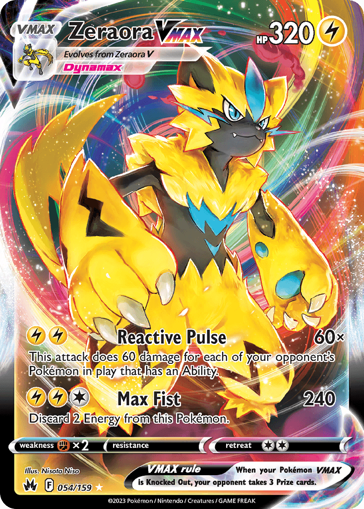 Zeraora VMAX — Crown Zenith Pokémon TCG card by Nisota Niso