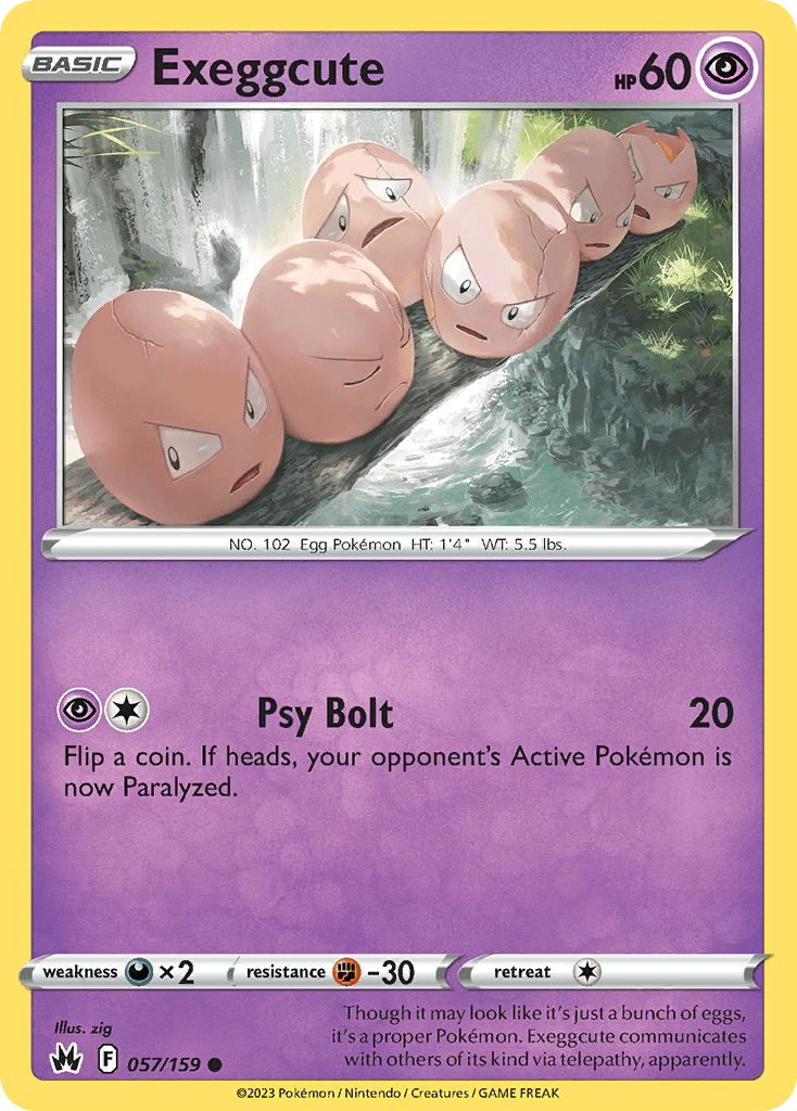 Exeggcute — Crown Zenith Pokémon TCG card by zig