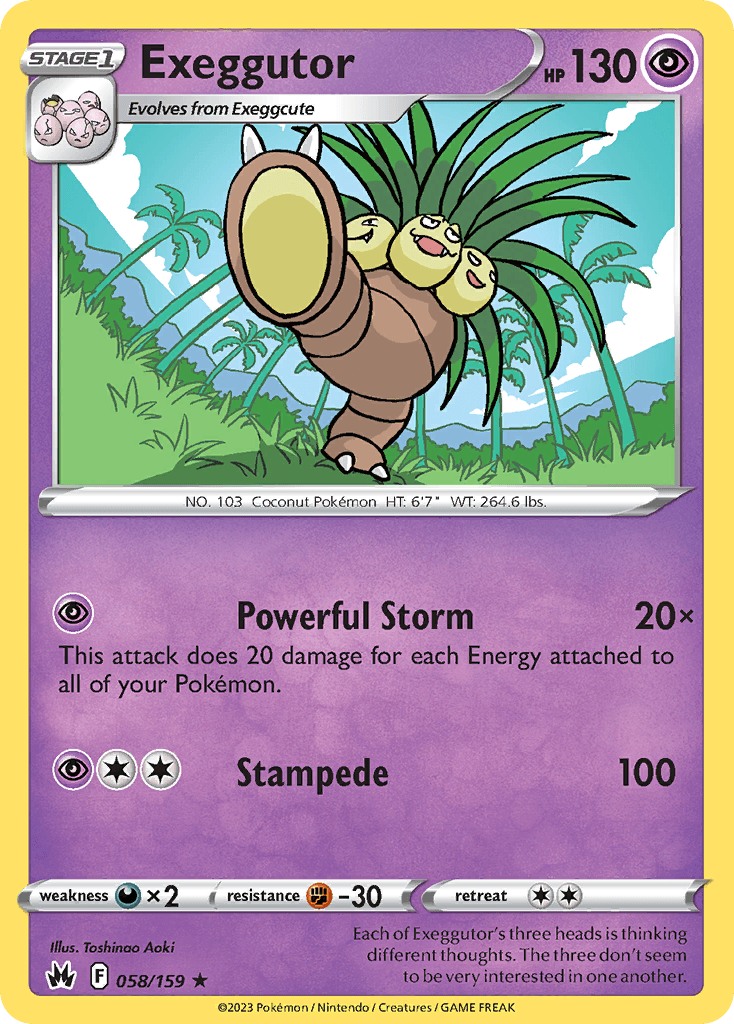Exeggutor — Crown Zenith Pokémon TCG card by Toshinao Aoki