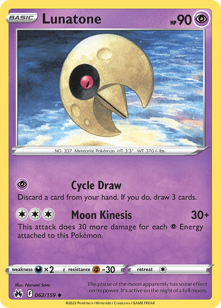 Lunatone — Prize Pack Series Cards Pokémon TCG card by Narumi Sato