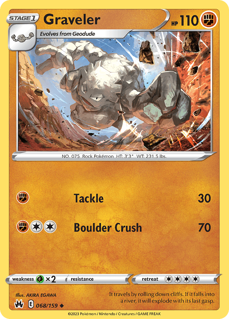 Graveler — Crown Zenith Pokémon TCG card by AKIRA EGAWA