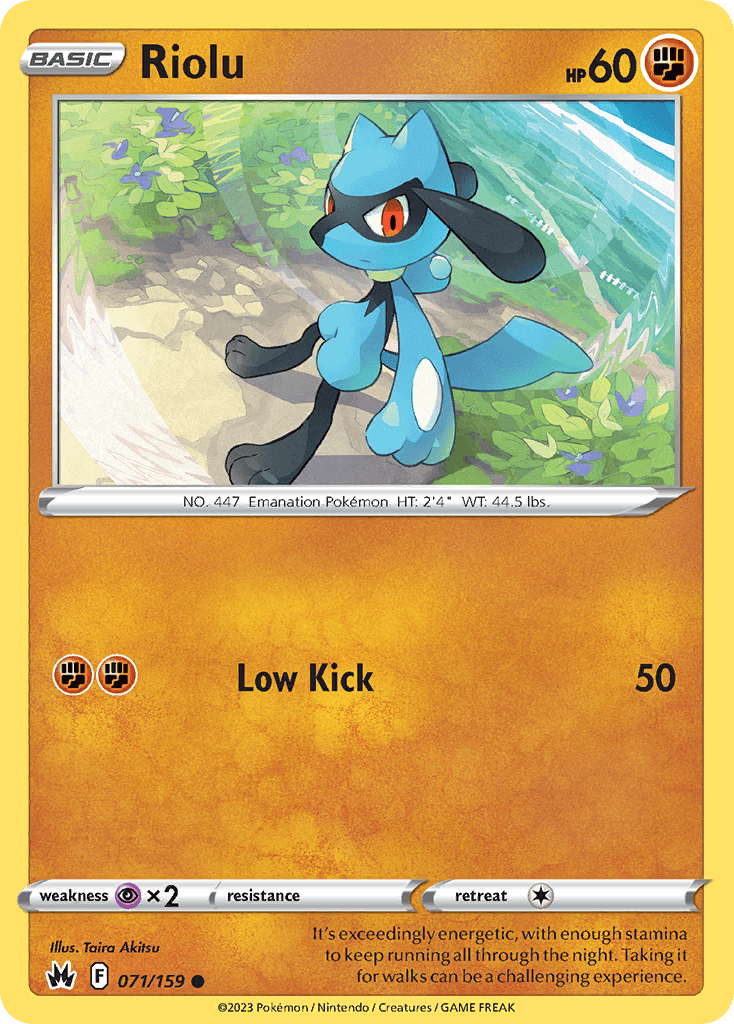 Riolu — Crown Zenith Pokémon TCG card by Taira Akitsu