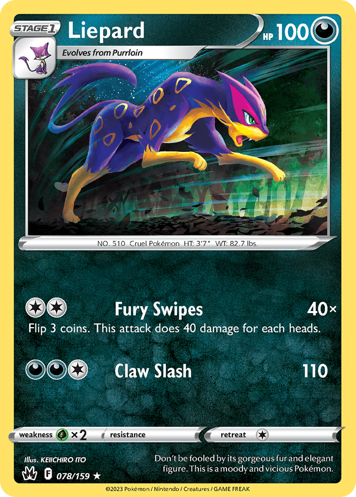 Liepard — Crown Zenith Pokémon TCG card by KEIICHIRO ITO
