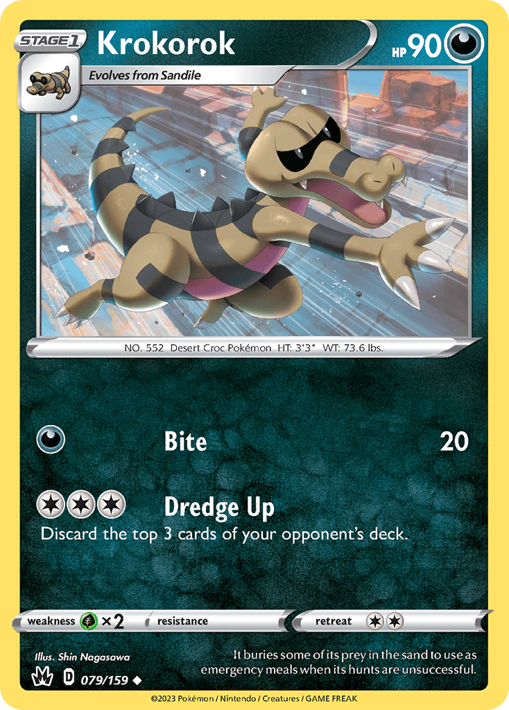 Krokorok — Crown Zenith Pokémon TCG card by Shin Nagasawa