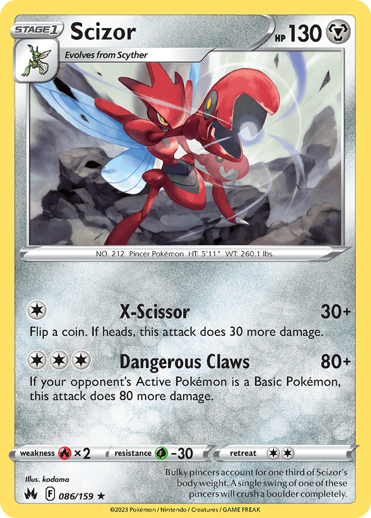 Scizor — Crown Zenith Pokémon TCG card by kodama