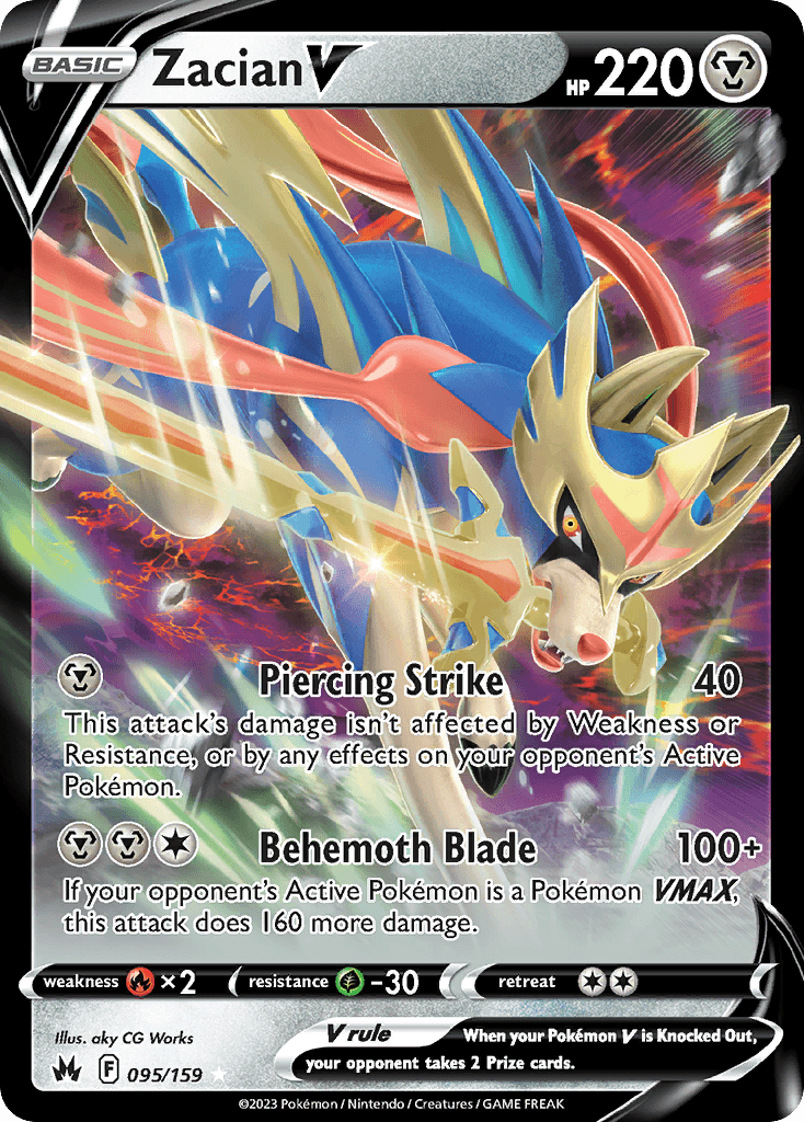 Zacian V — Crown Zenith Pokémon TCG card by aky CG Works