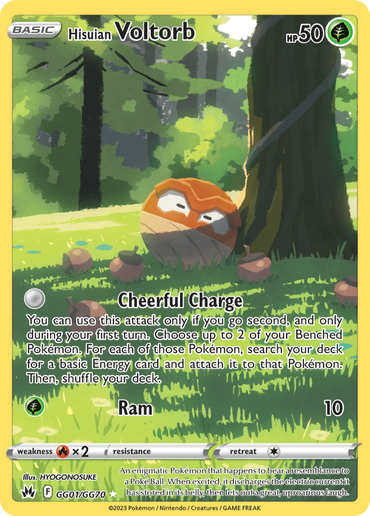 Hisuian Voltorb — Crown Zenith: Galarian Gallery Pokémon TCG card by HYOGONOSUKE
