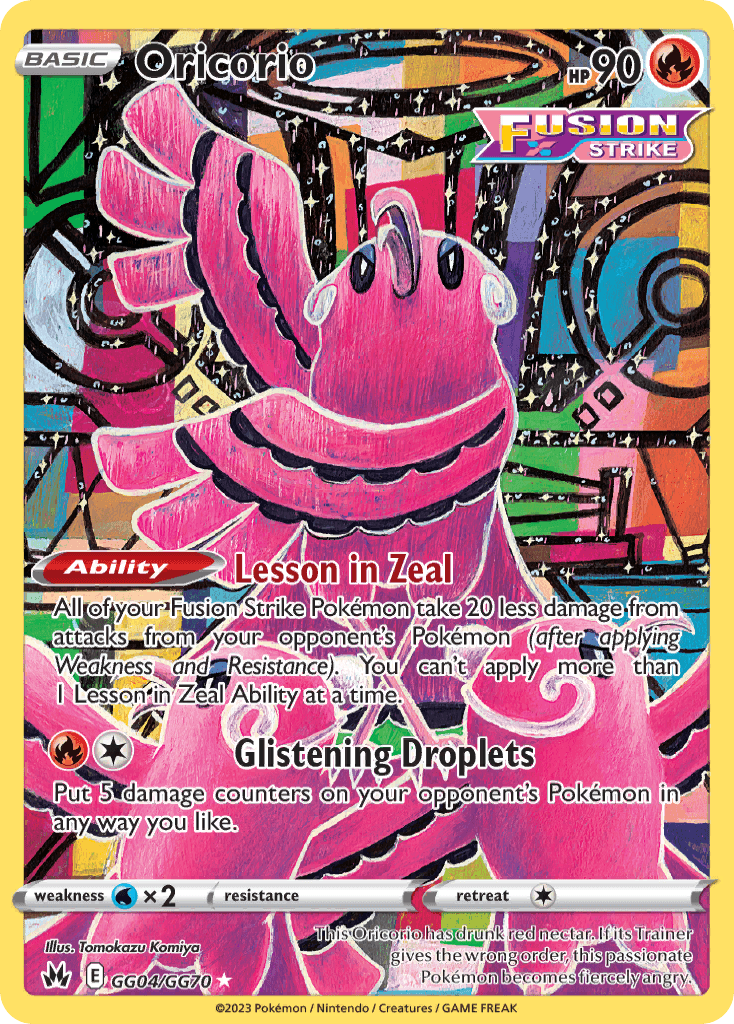 Oricorio — Crown Zenith: Galarian Gallery Pokémon TCG card by Tomokazu Komiya