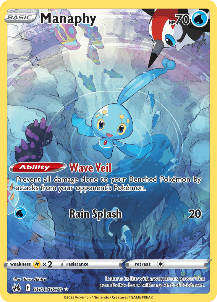 Manaphy — Crown Zenith: Galarian Gallery Pokémon TCG card by Taira Akitsu