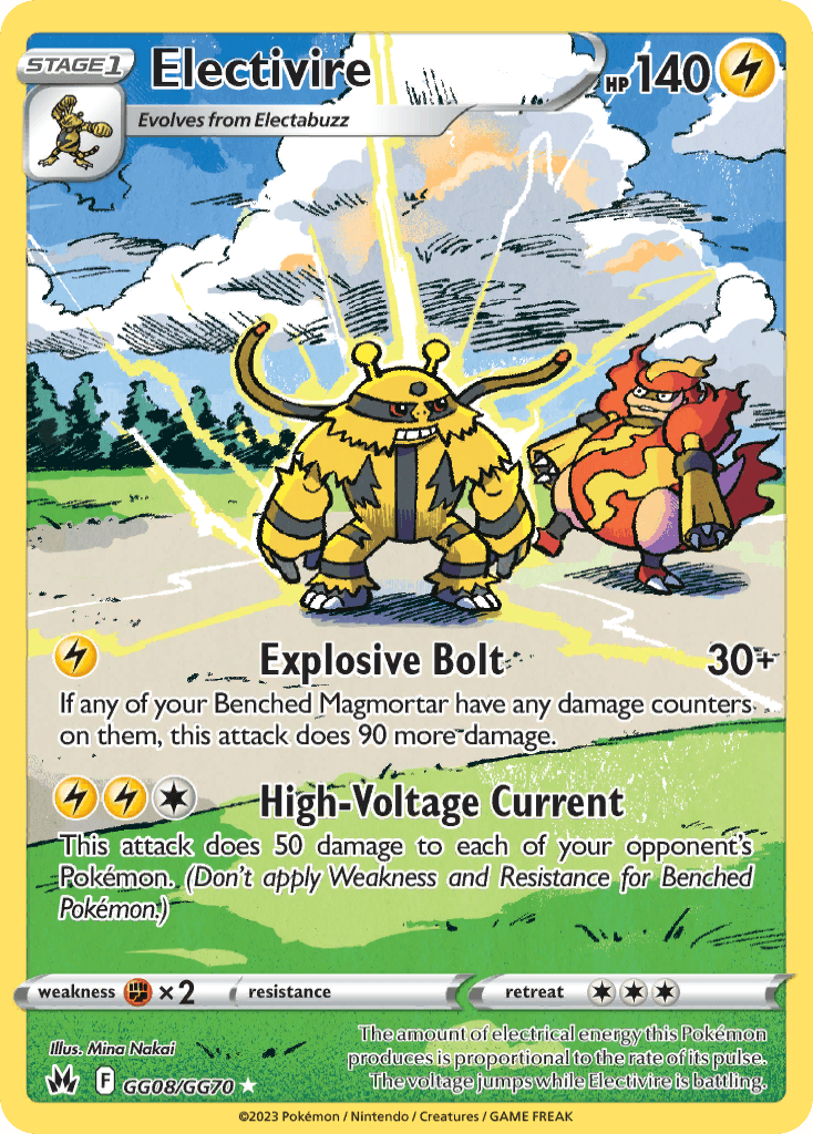 Electivire — Crown Zenith: Galarian Gallery Pokémon TCG card by Mina Nakai