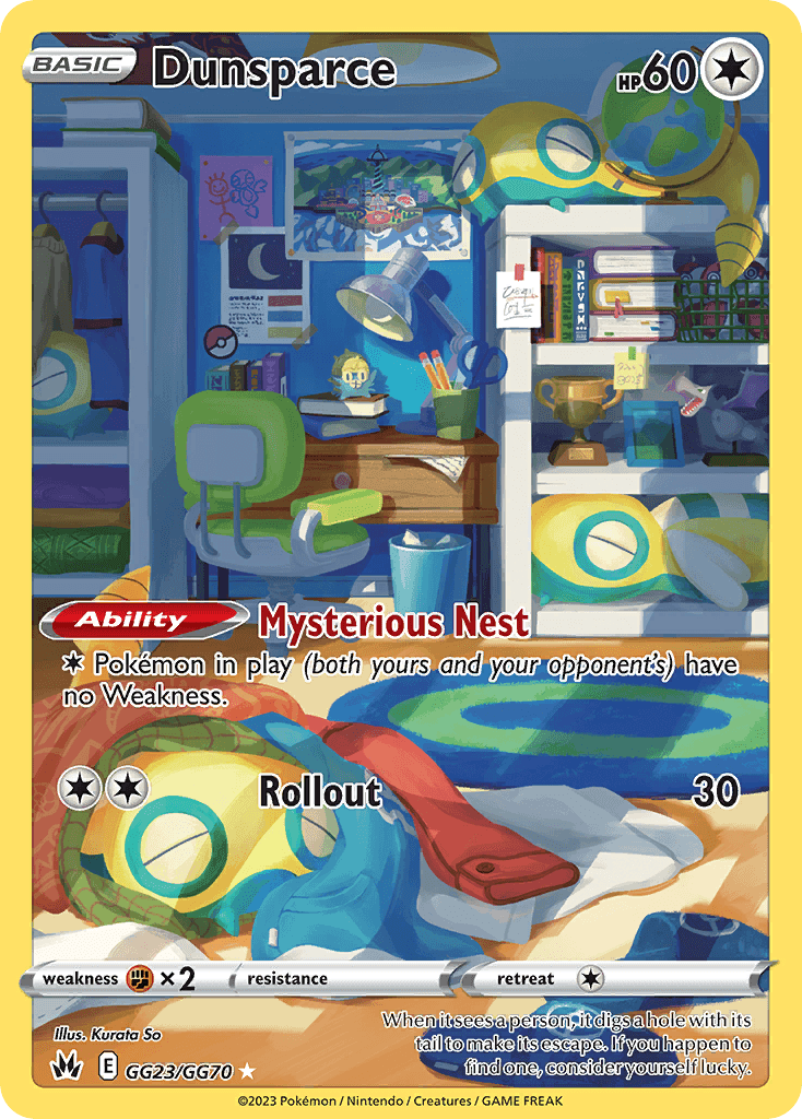 Dunsparce — Crown Zenith: Galarian Gallery Pokémon TCG card by Kurata So