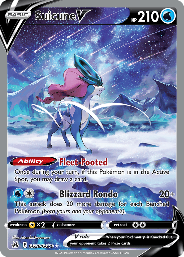 Suicune V — Crown Zenith: Galarian Gallery Pokémon TCG card by Atsushi Furusawa