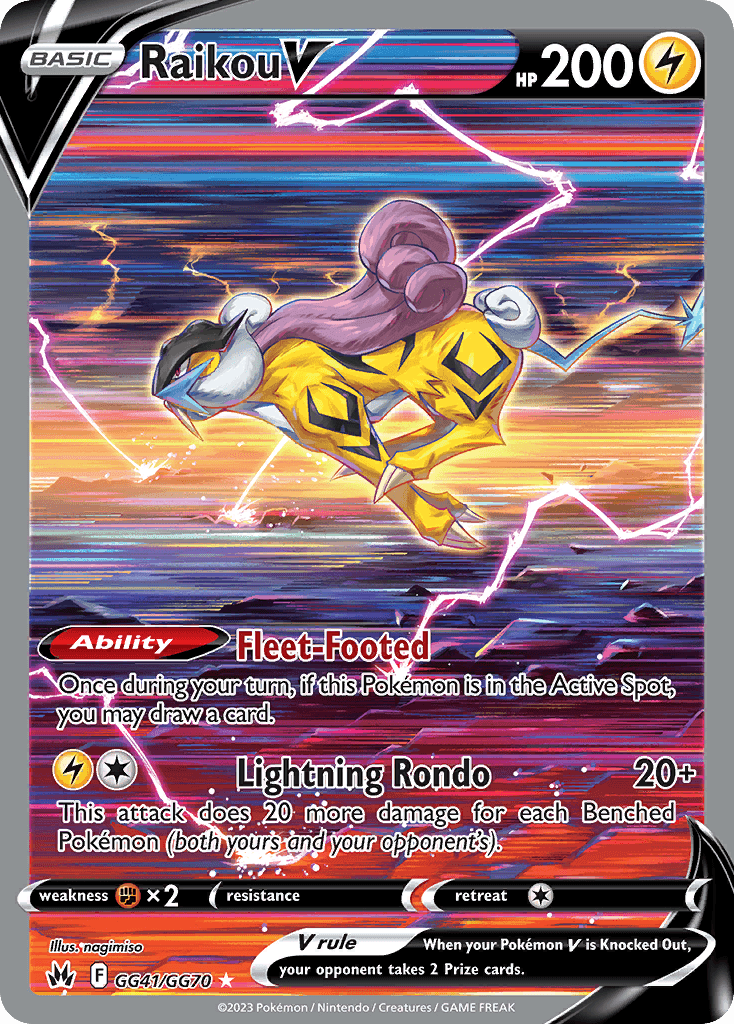 Raikou V — Crown Zenith: Galarian Gallery Pokémon TCG card by nagimiso