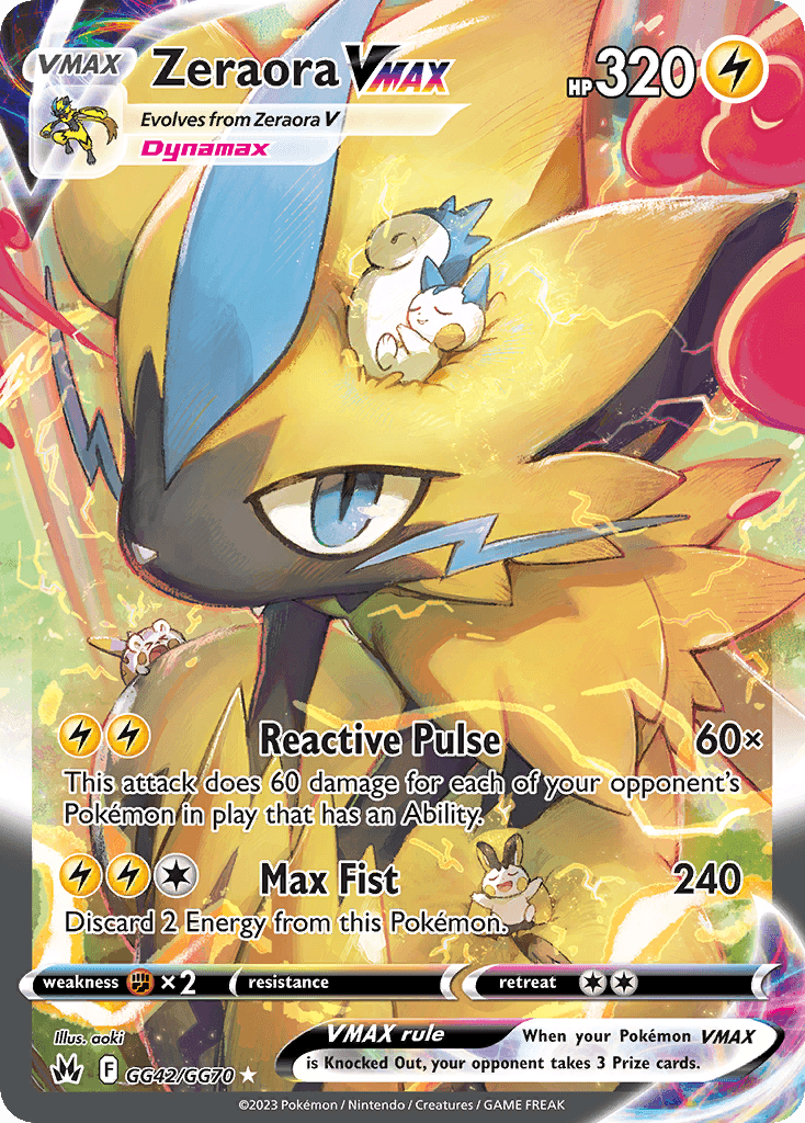 Zeraora VMAX — Crown Zenith: Galarian Gallery Pokémon TCG card by aoki