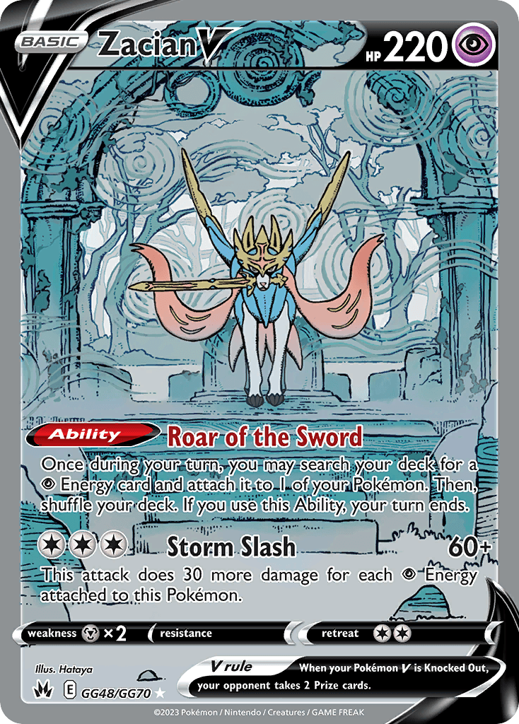 Zacian V — Crown Zenith: Galarian Gallery Pokémon TCG card by Hataya