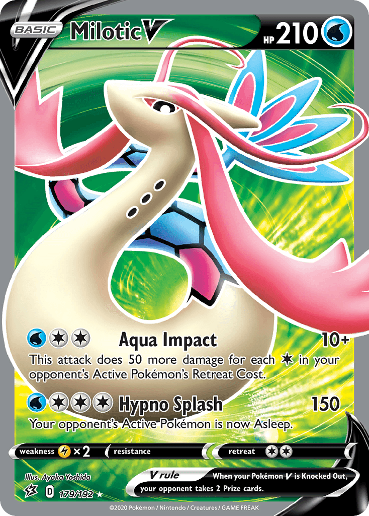 Milotic V — SWSH02: Rebel Clash Pokémon TCG card by Ayaka Yoshida