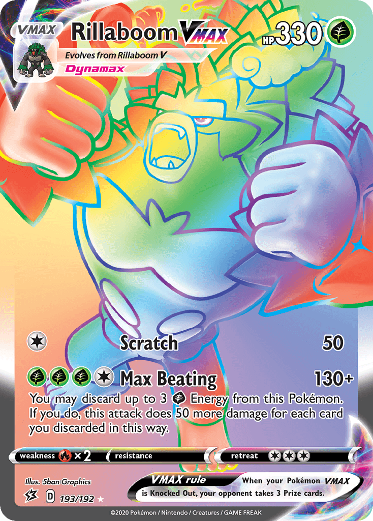 Rillaboom VMAX — SWSH02: Rebel Clash Pokémon TCG card by 5ban Graphics