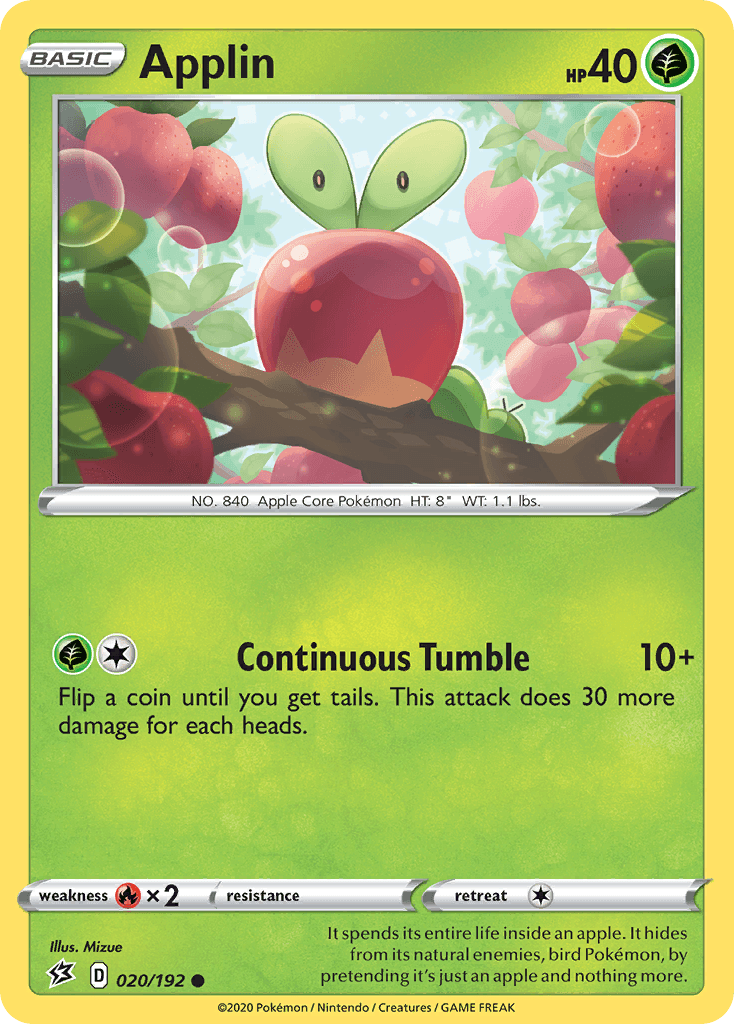Applin — SWSH02: Rebel Clash Pokémon TCG card by Mizue