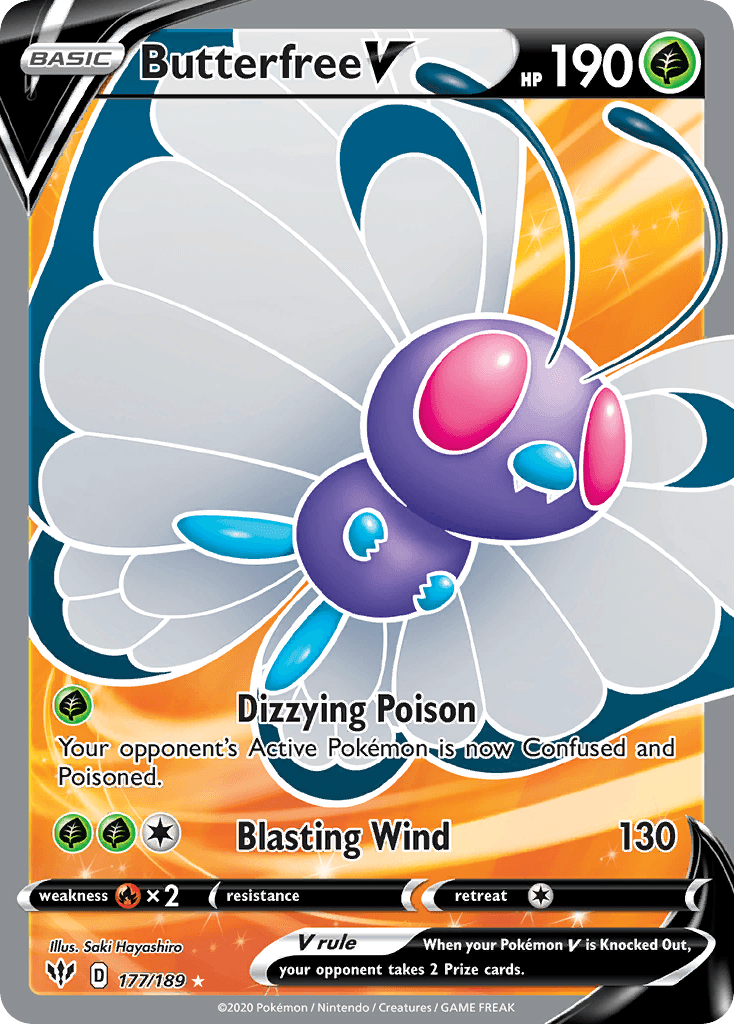 Butterfree V — SWSH03: Darkness Ablaze Pokémon TCG card by Saki Hayashiro