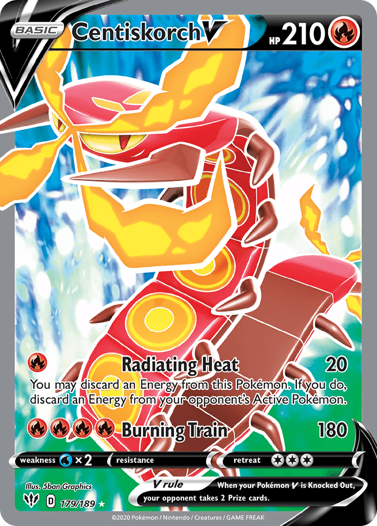 Centiskorch V — SWSH03: Darkness Ablaze Pokémon TCG card by 5ban Graphics