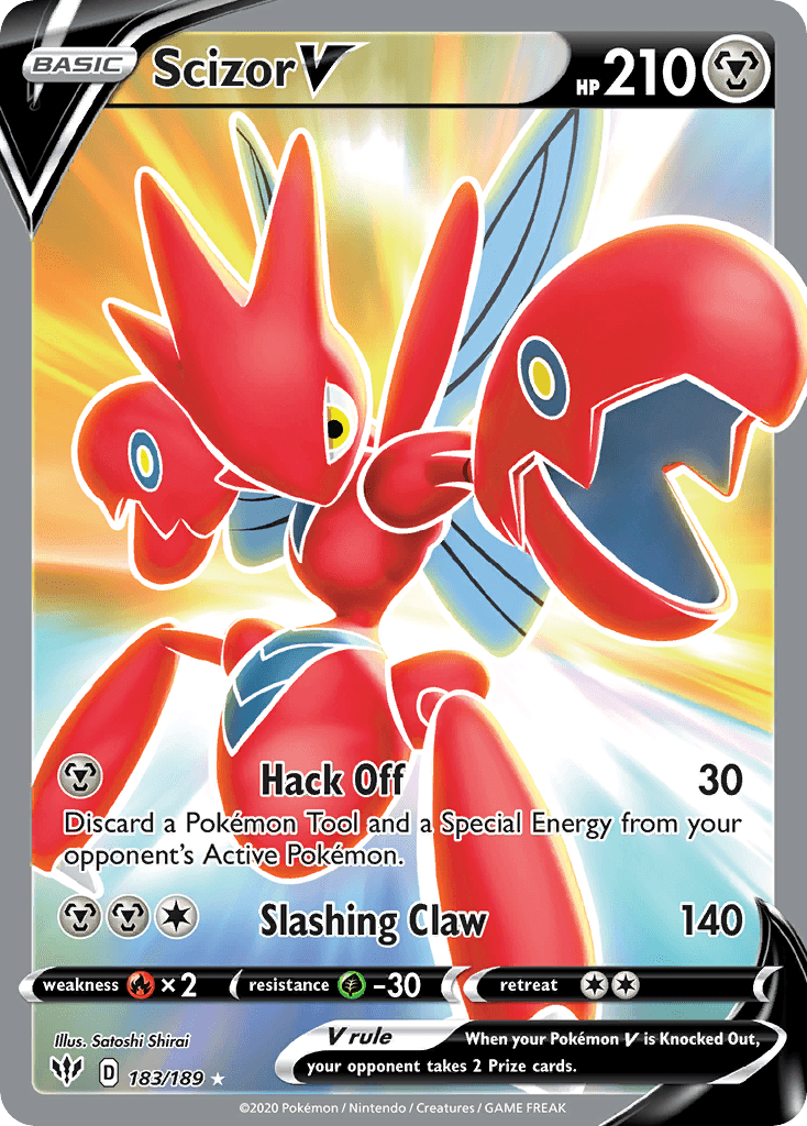 Scizor V — SWSH03: Darkness Ablaze Pokémon TCG card by Satoshi Shirai