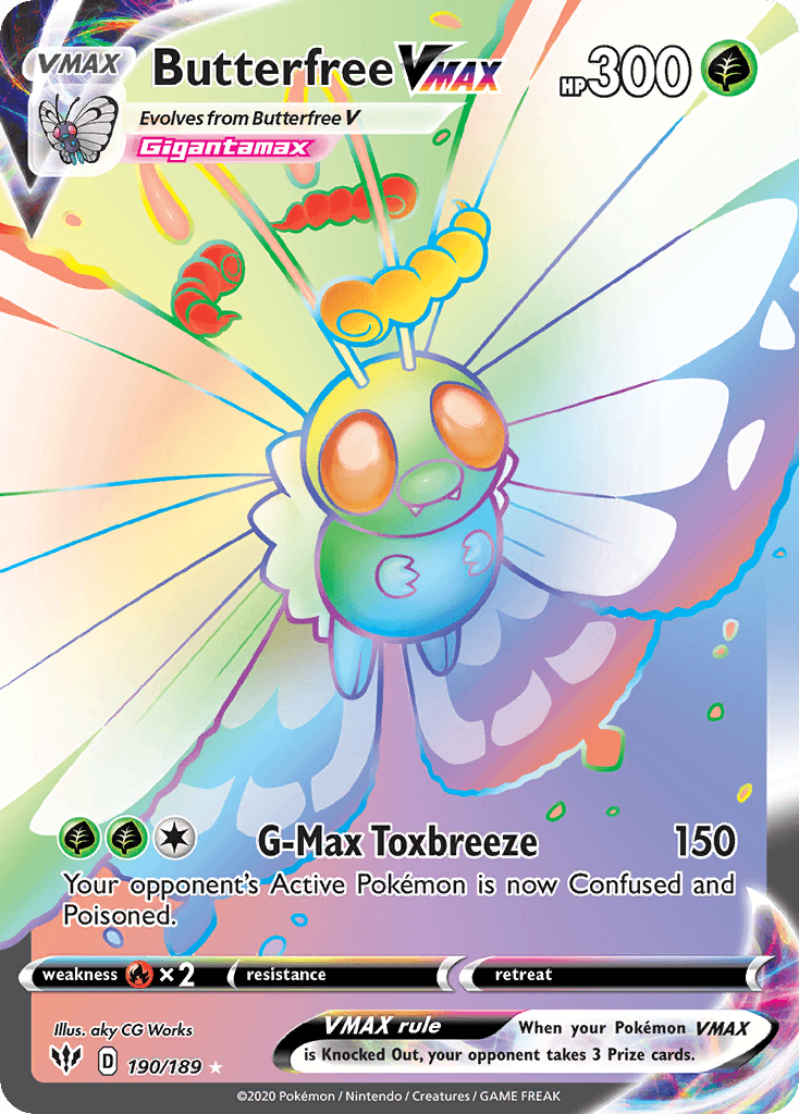 Butterfree VMAX — SWSH03: Darkness Ablaze Pokémon TCG card by aky CG Works