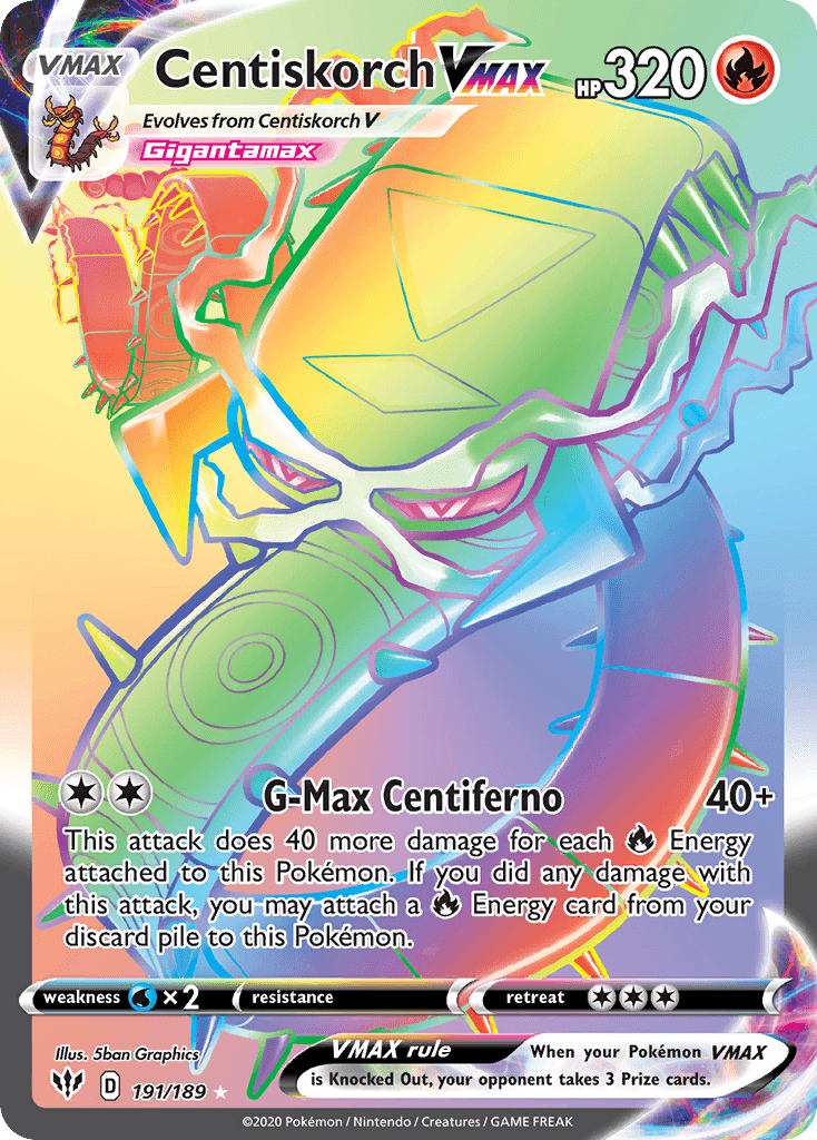 Centiskorch VMAX — SWSH03: Darkness Ablaze Pokémon TCG card by 5ban Graphics