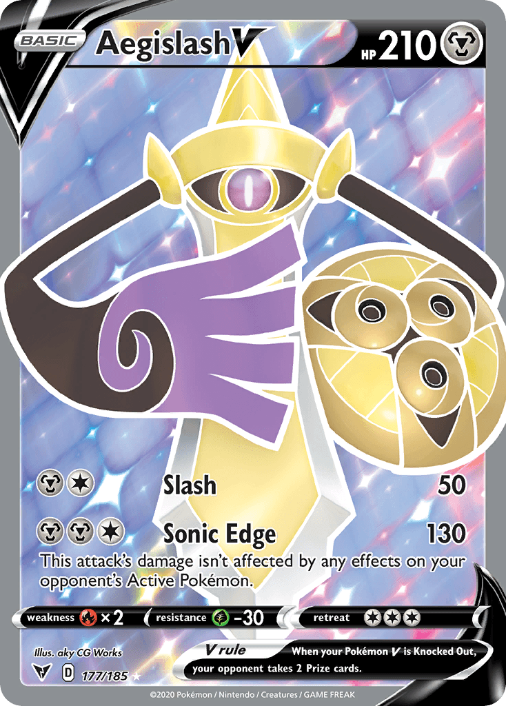 Aegislash V — SWSH04: Vivid Voltage Pokémon TCG card by aky CG Works