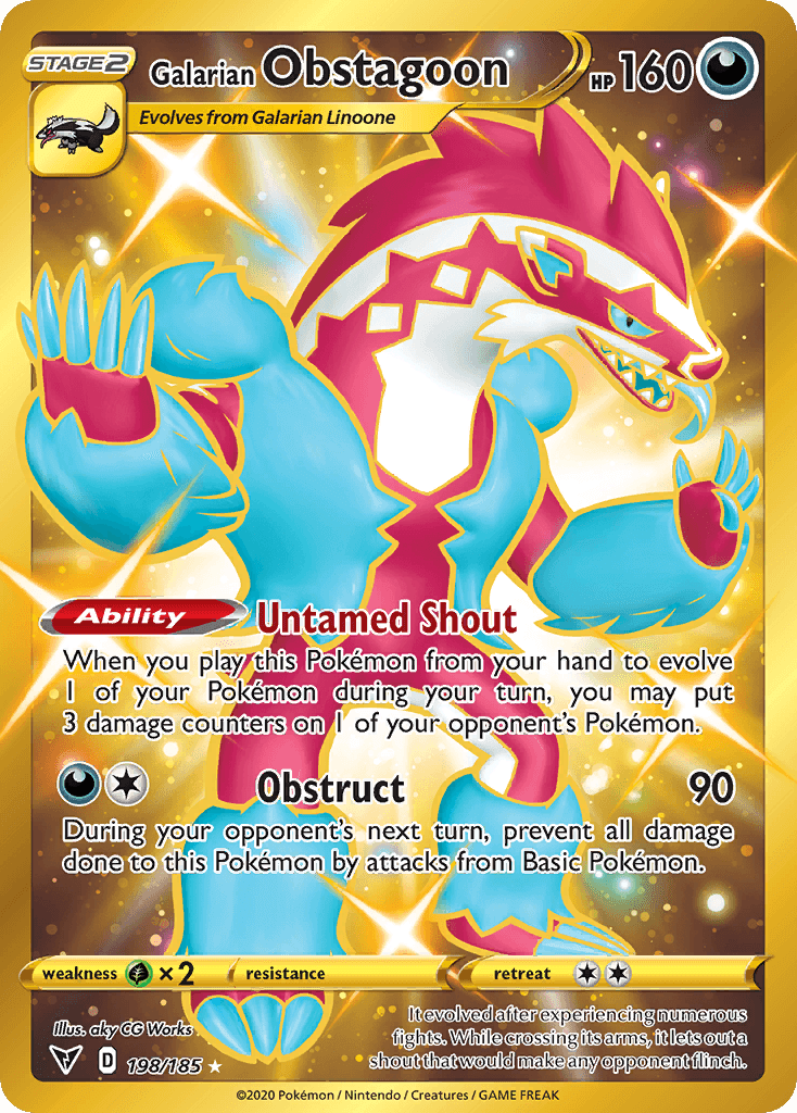 Galarian Obstagoon — SWSH04: Vivid Voltage Pokémon TCG card by aky CG Works