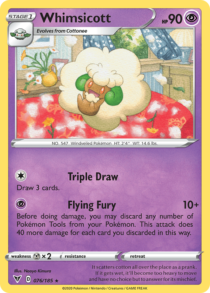 Whimsicott — Prize Pack Series Cards Pokémon TCG card by Naoyo Kimura