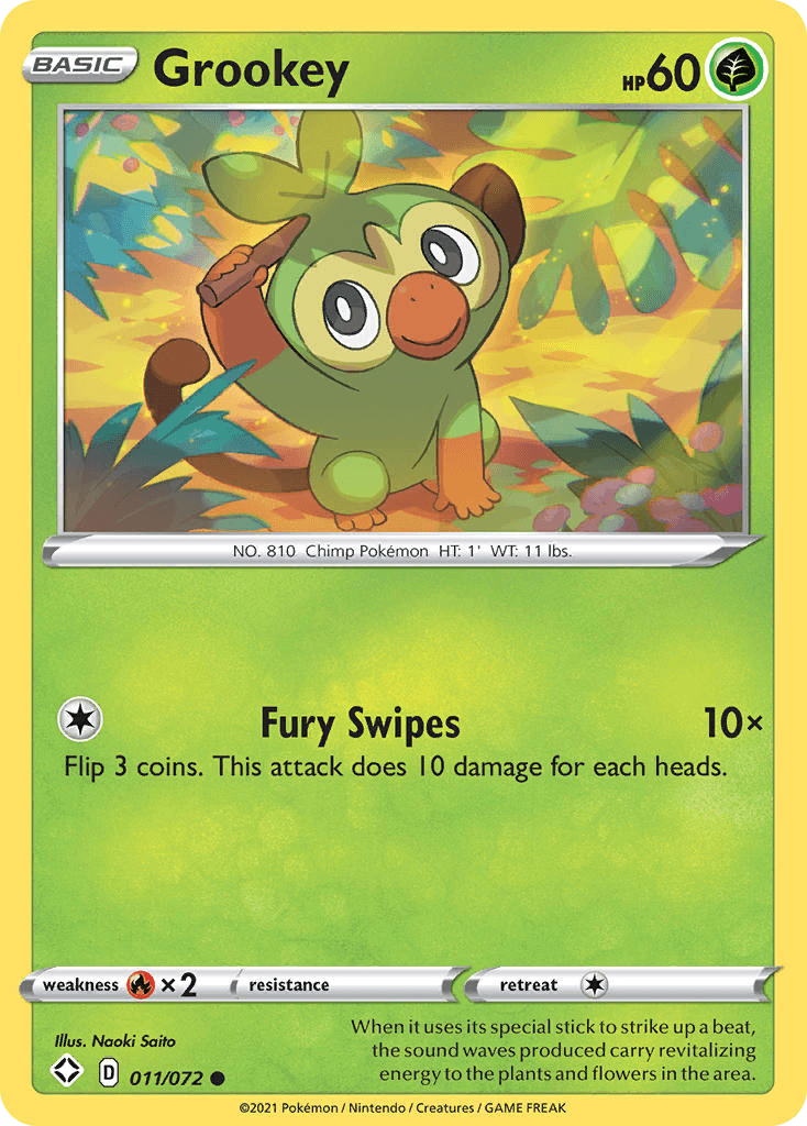 Grookey — Shining Fates Pokémon TCG card by Naoki Saito