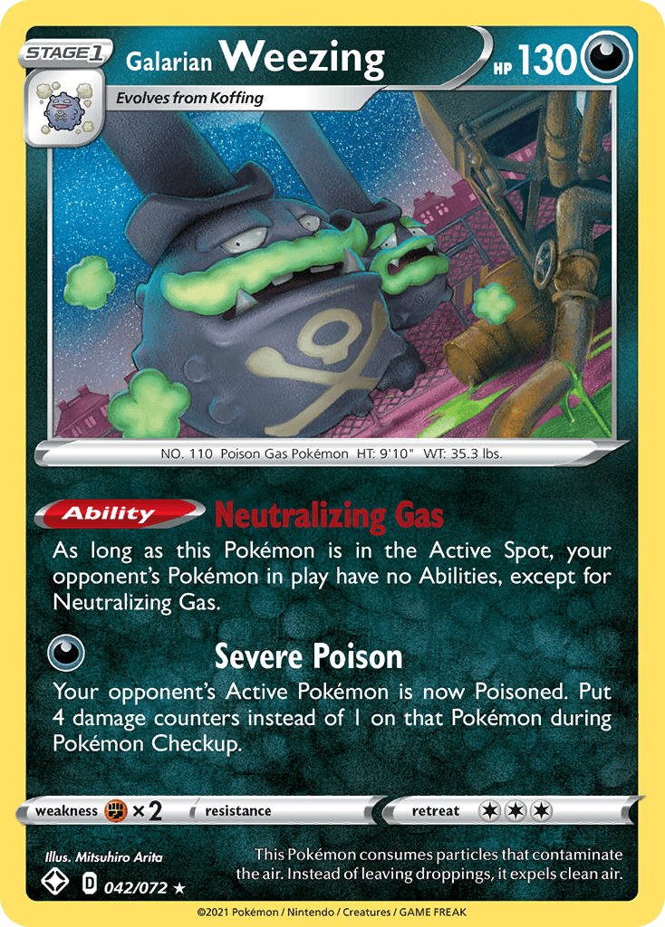 Galarian Weezing — Shining Fates Pokémon TCG card by Mitsuhiro Arita