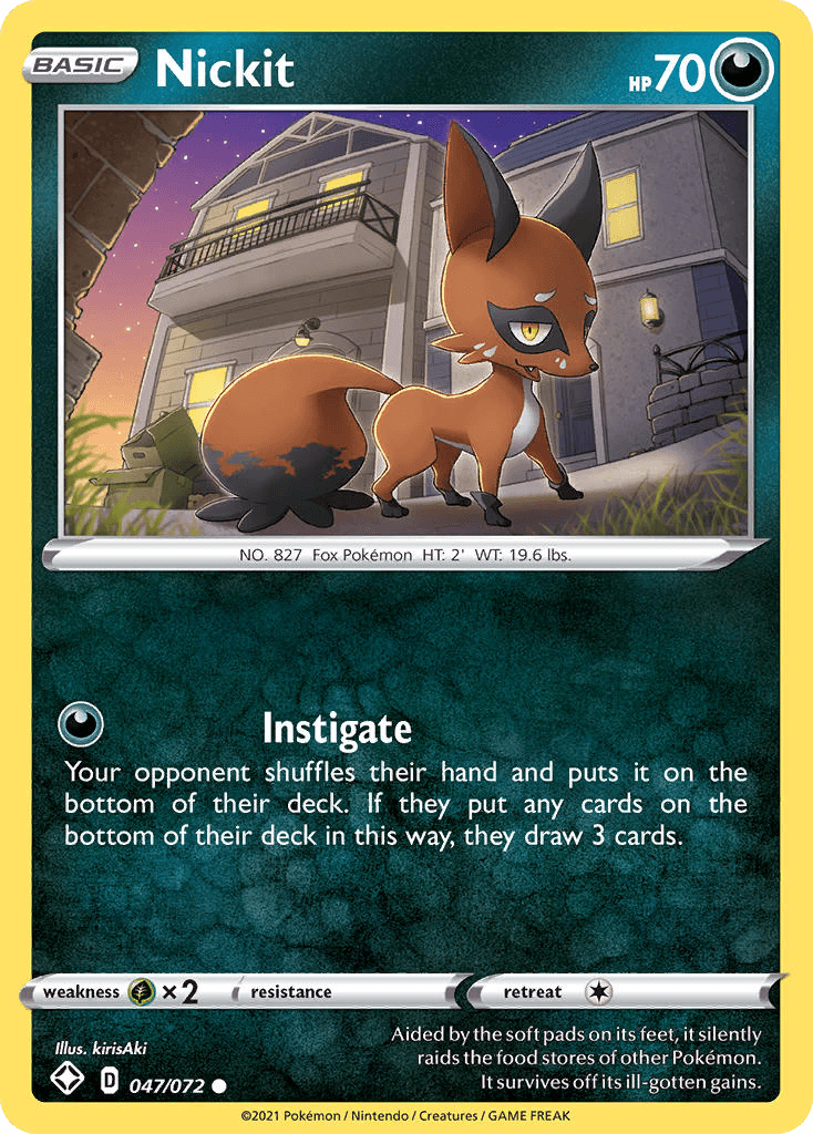 Nickit — Shining Fates Pokémon TCG card by kirisAki