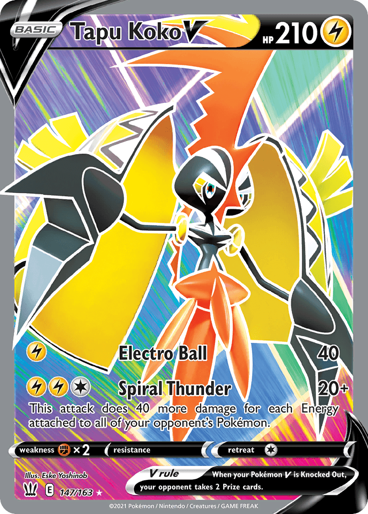 Tapu Koko V — SWSH05: Battle Styles Pokémon TCG card by Eske Yoshinob